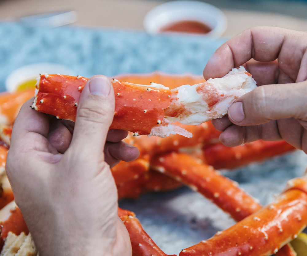 King Crab Knuckles being enjoyed